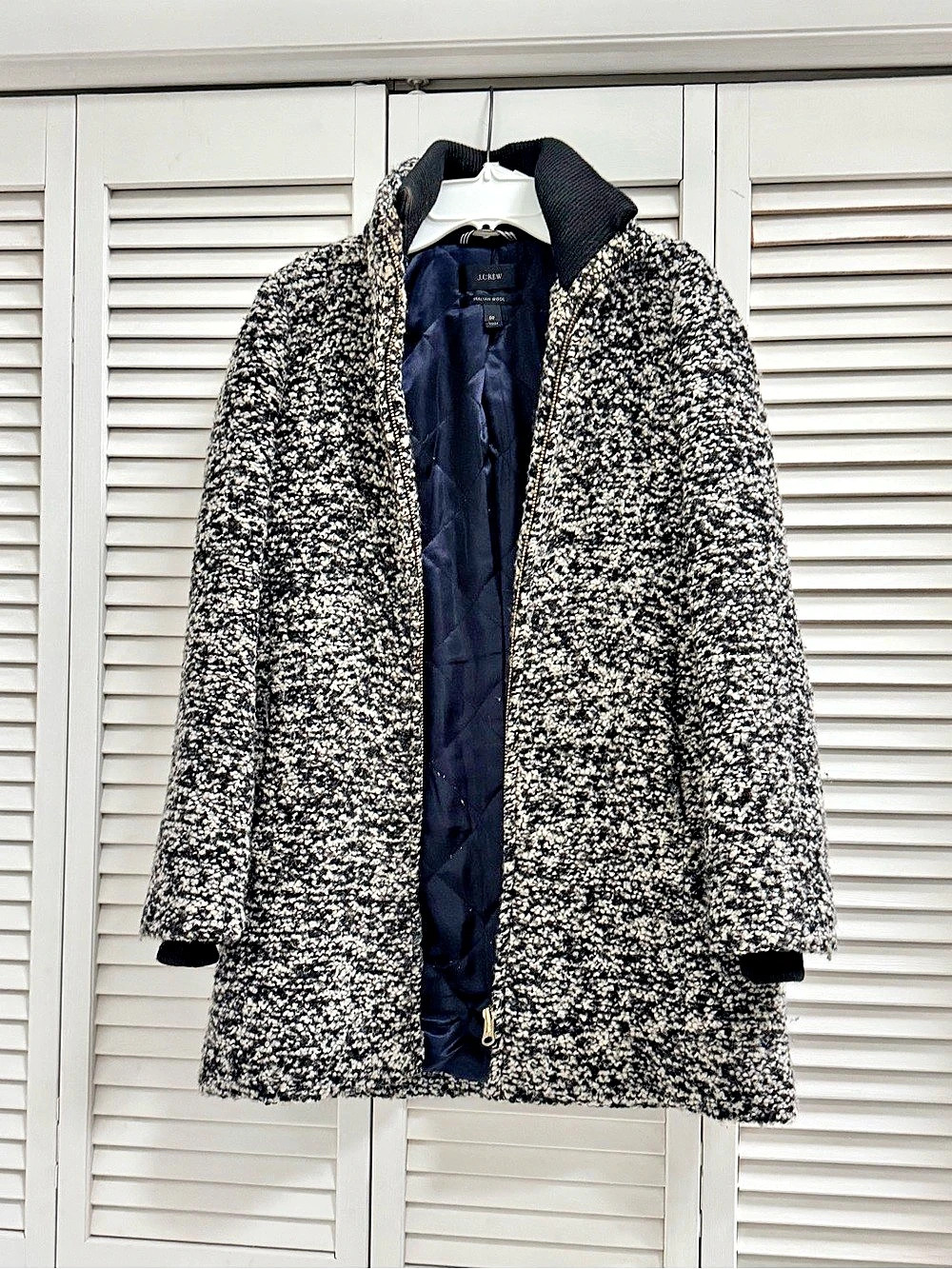 J.Crew Black & White Wool Coat Size 00